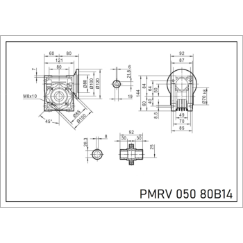 Reduktor PM 050 1/10 80 B14